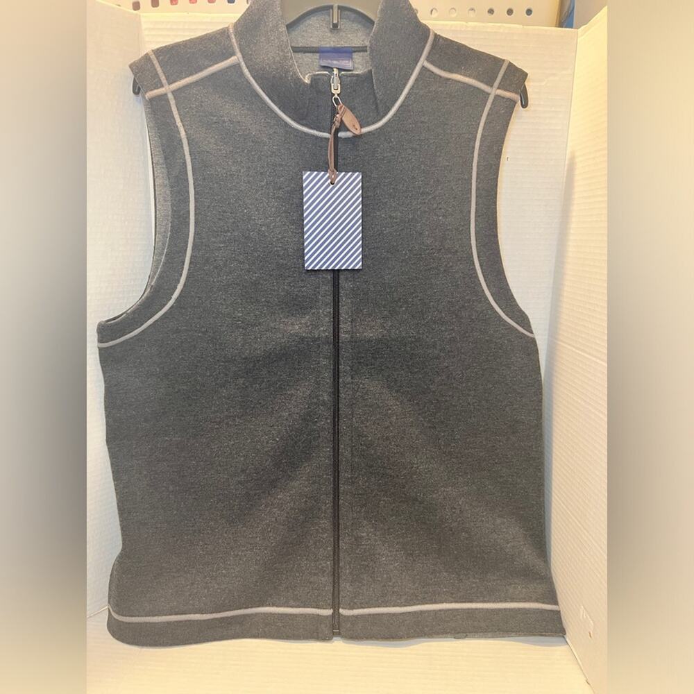 Wilkens Bros Heritage Vest Size Medium Full Zip Charcoal Heather Gray Reversible